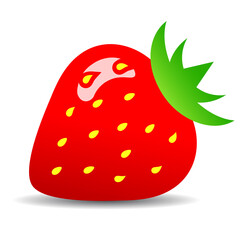 Sticker - Red ripe strawberry vector illustration