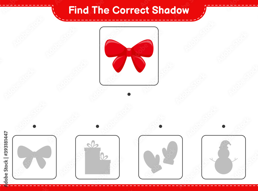 Find the correct shadow. Find and match the correct shadow of Ribbons ...