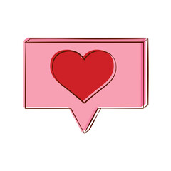 Poster - Isolated romantic heart message red love icon- Vector