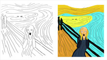 Scream. Edward Munch Inspired. Abstract Art, Flat Vector Painting.