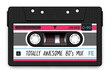 Relistic Black Audio Cassette, Totally Awesome 80's Mixtape