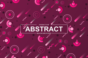 Leinwandbilder - Trendy pattern design with geometric shapes in memphis style. Colorful creative background for landing page, banner or wallpaper. Minimal composition, simple ornament with header vector Illustration.