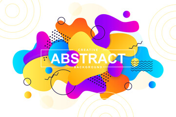 Leinwandbilder - Unique design with dynamic liquid shapes. Colorful fluid style background for landing page, web banner, wallpaper. Bright composition with gradients, wavy pattern with header vector Illustration.