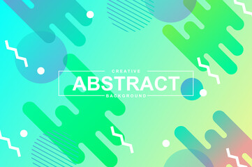 Poster - Unique light design with dynamic shapes in memphis style. Colorful bright background for landing page, banner or wallpaper. Wavy composition, graphic presentation with header vector Illustration.