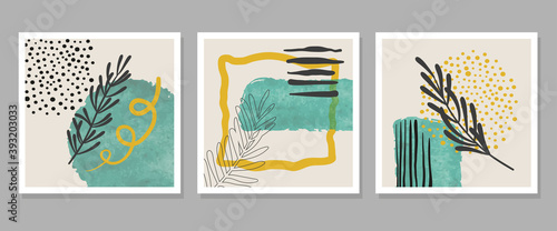 Fotografia Set of abstract creative minimalist posters for wall art