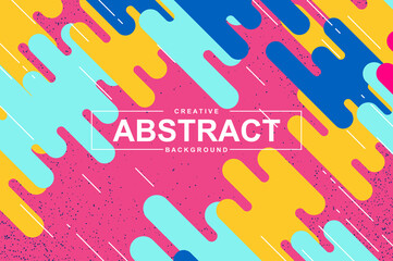 Poster - Unique light design with dynamic shapes in memphis style. Colorful bright background for landing page, banner, wallpaper. Trendy wavy composition, graphic presentation with header vector Illustration.