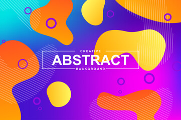 Aufkleber - Trendy design with dynamic liquid shapes. Colorful fluid style background for landing page, graphic presentation. Vivid composition with gradients, wavy pattern with header vector Illustration.
