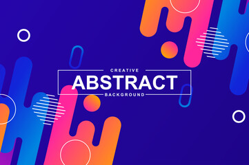 Poster - Unique vivid design with dynamic shapes in memphis style. Colorful bright background for landing page, banner or brochure. Wavy composition, dynamic gradient template with header vector Illustration.