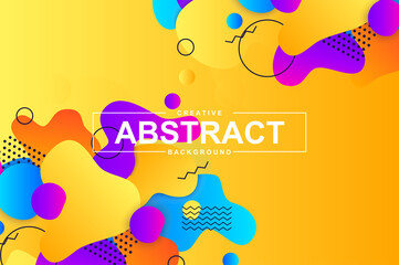 Aufkleber - Unique design with dynamic liquid shapes. Colorful fluid style background for landing page, web banner, wallpaper. Bright composition with gradients, wavy pattern with header vector Illustration.