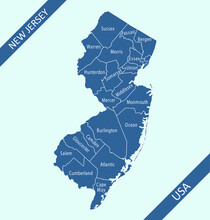 New Jersey County Map Labeled