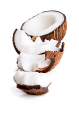 Poster - Studio shot of halved coconut