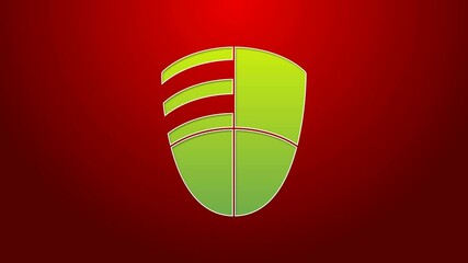 Poster - Green line Football club logo template icon isolated on red background. Design element for logo, label, emblem, sign, poster. 4K Video motion graphic animation