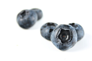 Canvas Print - Blueberries on white background - close-up