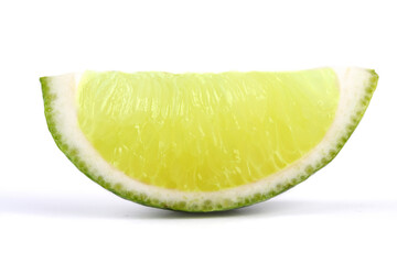 Wall Mural - Lime slices on white background