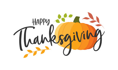  Happy Thanksgiving Text, Handwritten Thanksgiving Greeting Card, Thanksgiving Background, Holiday Card Template, Vector Illustration Background