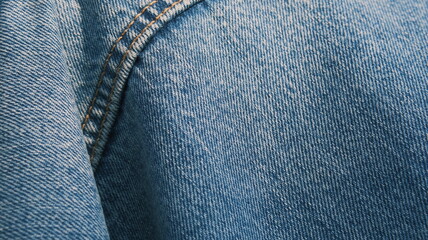 blue jeans denim texture closeup with seam