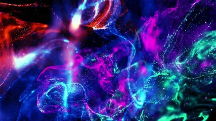 Wall Mural - Beautiful floating colorful smoke dust background. Multicolored smoke dust floats for an art theme or concept movie title.

