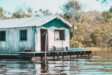 Lake floating house