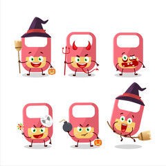 Sticker - Halloween expression emoticons with cartoon character of pink baby appron