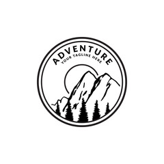 Canvas Print - vintage badge design adventure logo