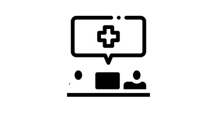 Wall Mural - Online Doctor Advice Icon Animation Internet Doctor Consultation, Healthy Help Web Site, World Medicine, Hand Hold Pills