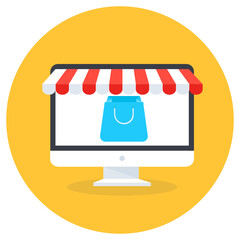 
Ecommerce concept, flat icon of online shopping vector design 
