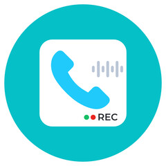 Sticker - 
Icon of call recording in flat design
