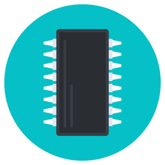 
Trendy vector style of a computer RAM, random access memory 
