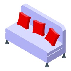 Sticker - Restaurant soft sofa icon. Isometric of restaurant soft sofa vector icon for web design isolated on white background