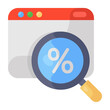 © SmashingStocks - A trendy flat vector of discount search, magnifier on percentage