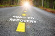 Road to recovery with sunbream . Challenge with success concept and natural background idea