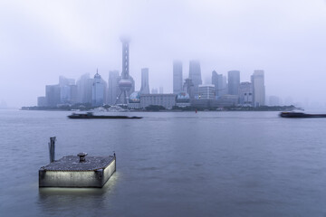 Wall Mural - beautiful night in shanghai,view from suzhou river