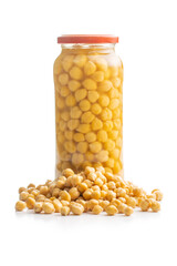 Wall Mural - Healthy canned chickpeas in jar