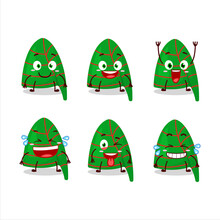 Cartoon Character Of Green Stripes Elf Hat With Smile Expression