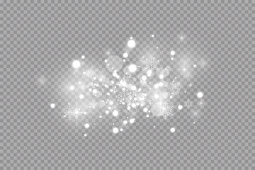 Wall Mural - glow light effect. vector illustration. christmas flash dust. white sparks and glitter and snowflake