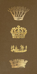 Sticker - Golden baroque style crown collection