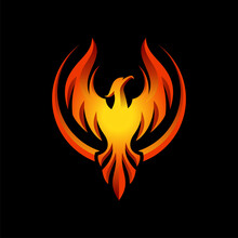Modern Flaming Phoenix Logo Designs Template Vector Illustration