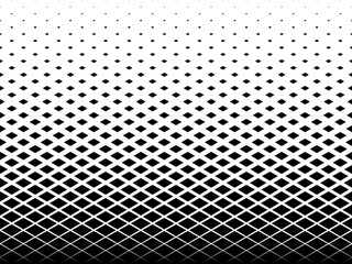 geometric pattern of black horizontal diamonds on a white background.40 figures in height. the radia