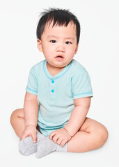 Sticker - Baby's clothing shoot in studio