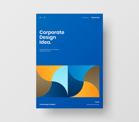 Vertical corporate identity A4 report cover. Abstract geometric vector business presentation design layout. Amazing company front page illustration brochure template.