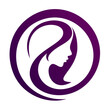 A symbol of a silhouette stylized girl.