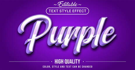 Leinwandbilder - Editable text style effect - Purple text style theme.