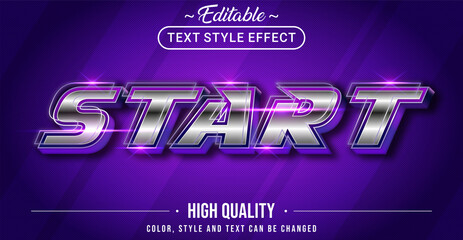 Wall Mural - editable text style effect - start text style with electric theme style.