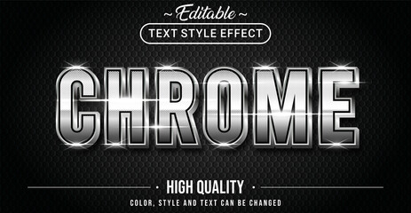 Leinwandbilder - Editable text style effect - Shinny chrome text style.
