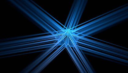 Abstract 3d render, background with blue connected lines, network concept