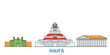 Israel, Haifa cityscape line vector. Travel flat city landmark, oultine illustration, line world icons