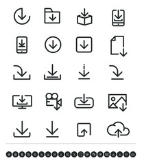 Wall Mural - Set of vector linear icons. Loading, unloading.