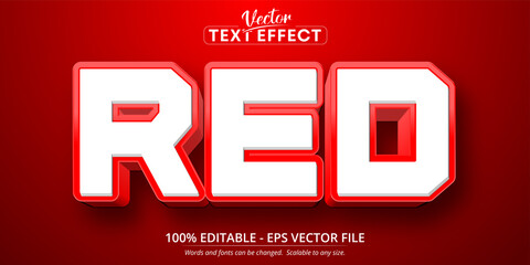 Wall Mural - Red text, cartoon style editable text effect