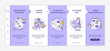 © IMG visuals icons - Business problems onboarding vector template. Poor strategy execution. Exploding data. Market transformation. Responsive mobile website with icons. Webpage walkthrough step screens. RGB color concept