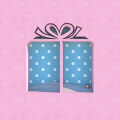 Aufkleber - Empty podium backdrop with Christmas decoration shape. 3d render.